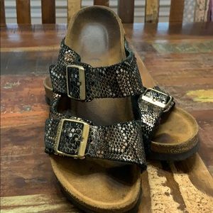 Birkenstock Arizona Black Snakeskin Sandals